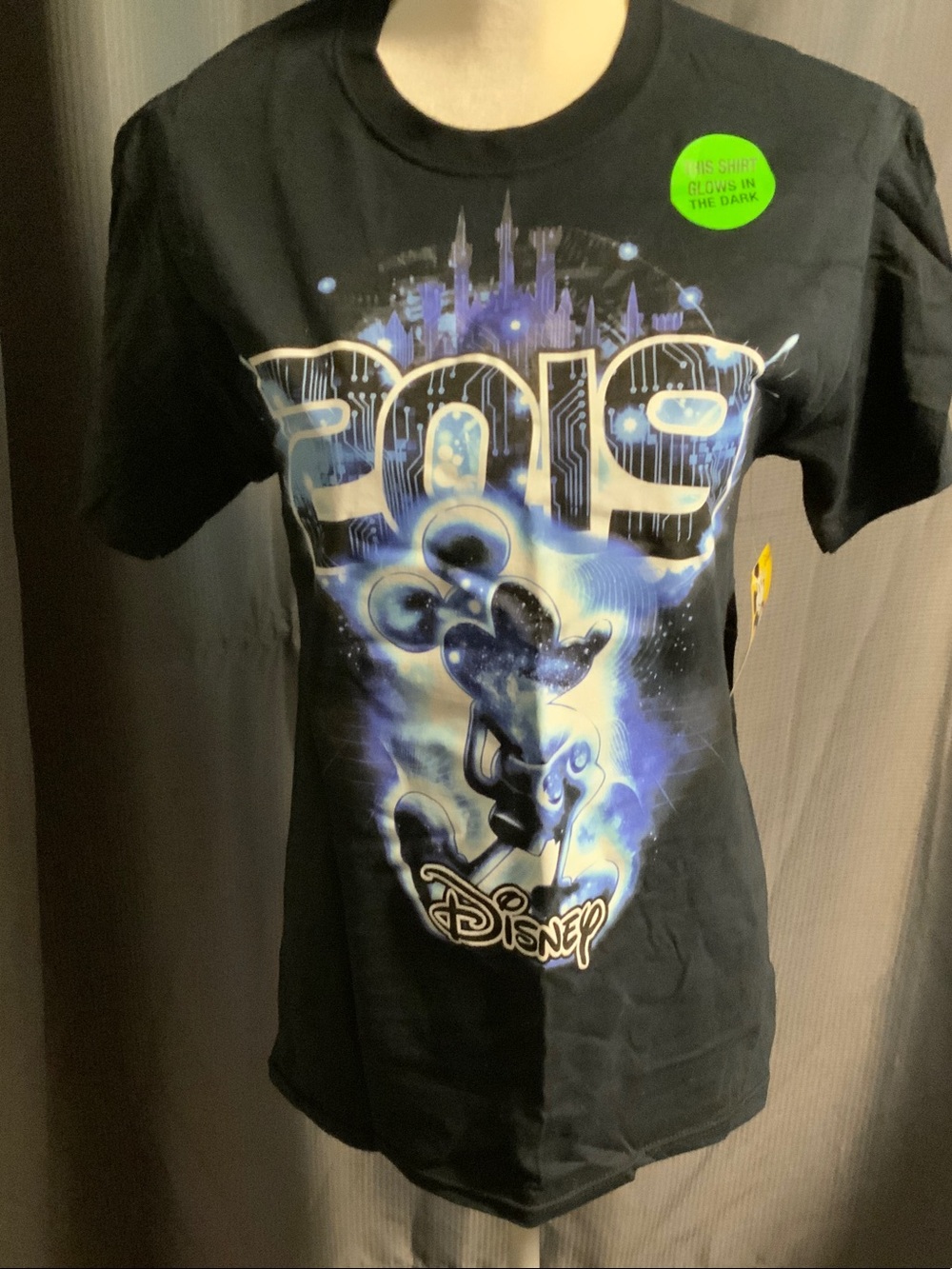 Disney Black Tee with Blue, White & Purple 2019 Mickey Graphic